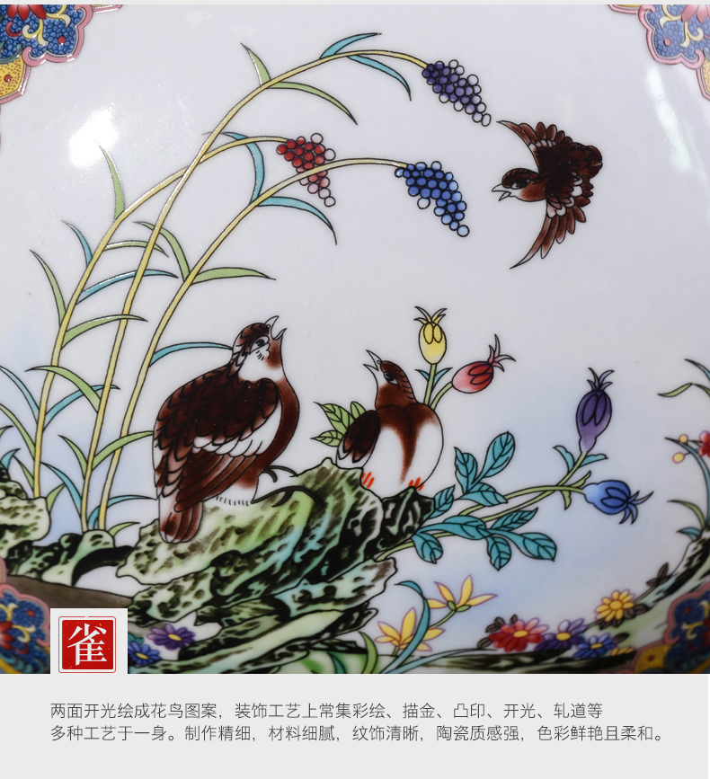 Jingdezhen ceramics vase imitation the qing qianlong ears powder enamel double gut BaoYue bottle imitation antique furnishing articles