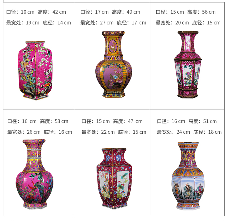 Jingdezhen ceramics imitation antique vase enamel powder enamel craft porcelain decorative furnishing articles