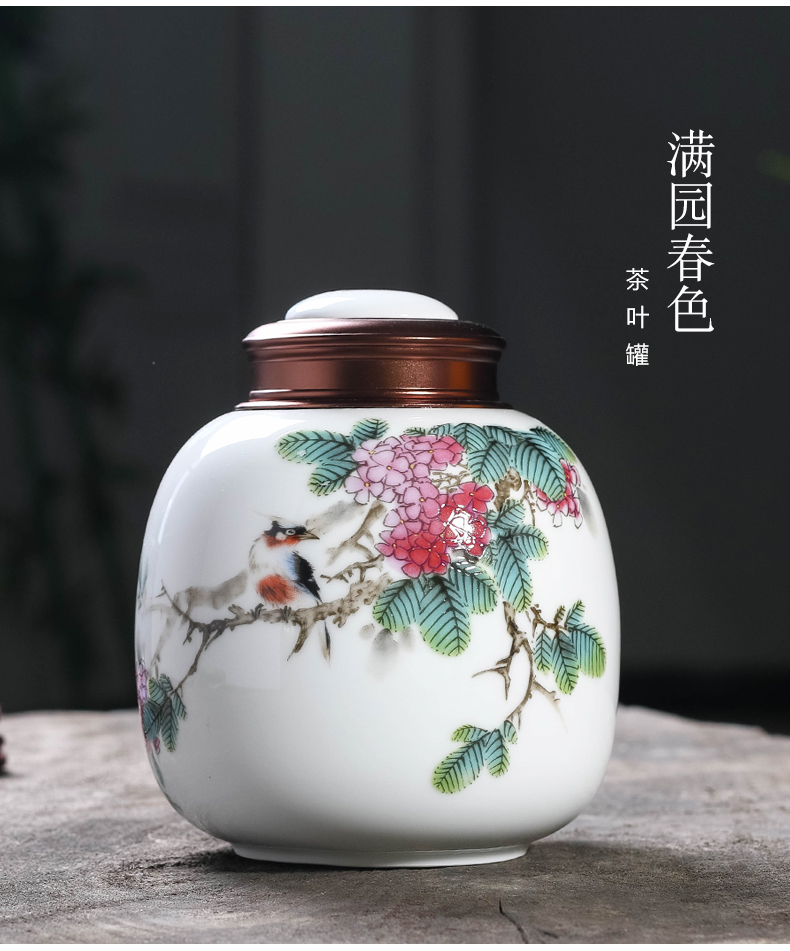 Jingdezhen ceramics caddy fixings storage tank practical moistureproof mildew multi - functional storage tank decorative home furnishing articles