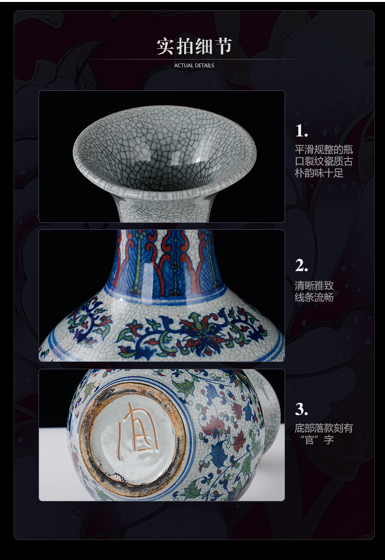 Archaize of jingdezhen ceramics up youligong of blue and white porcelain vase, general tank Chinese sitting room adornment is placed