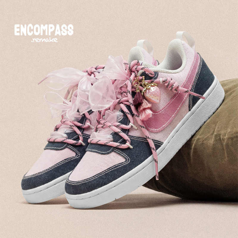 Nike Court Remake Bow Strawberry Pendant Girls' Casual Shoes Encompass