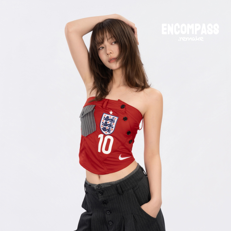 Nike Remake England Football Jersey Sweet Cool Girl Striped Corset Tube Top Encompass Nike Remake England Football Jersey Sweet Cool Girl Striped Corset Tube Top Encompass