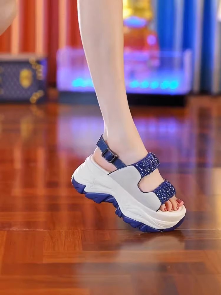 Damen Sandalen Mit Dicker Sohle Aus Weichem Leder Für Den Sommer_voghion.com
