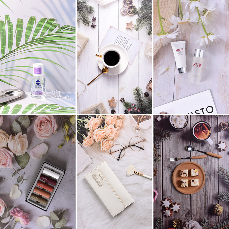 3D Stereo Double-Sided Photography Background Paper Ins Photo Props Nail Art Food Cosmetics Shooting Background Cloth Props Christmas Marble Wood Grain Tabletop Snacks Photo Props Sky Water Ripple Cardboard