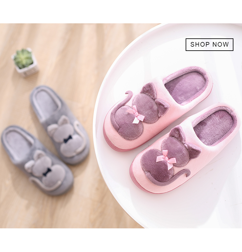 Dép cotton mùa thu đông nữ chống trượt với giày cotton tại nhà dễ thương trong nhà dày đáy ấm đôi dép bông nam dép lào nữ