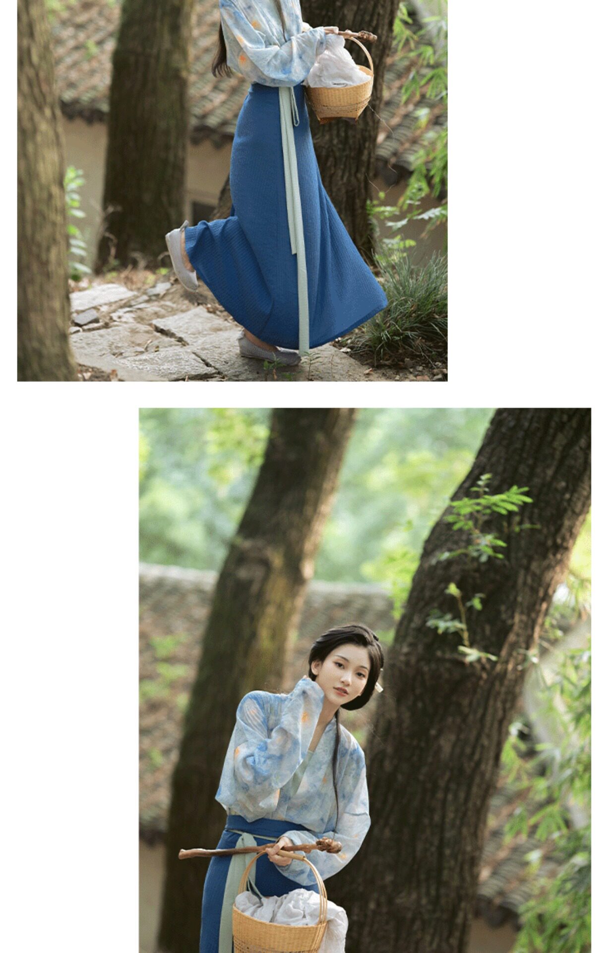 Китайцы одежда наборы 上雲樂 风定池 宋制汉服飞机袖两片裙旋裙日常原创国风女春夏现货