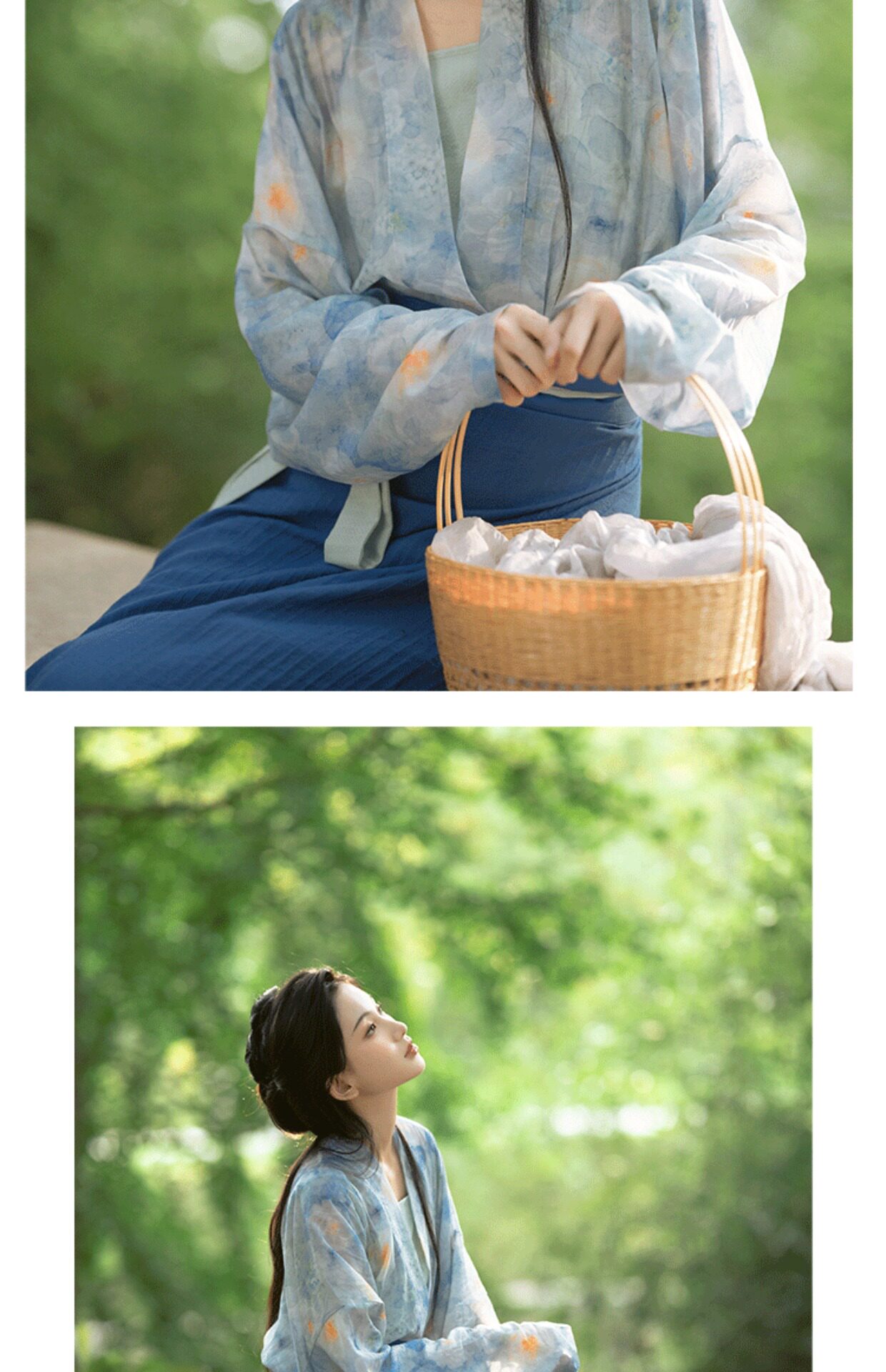 Китайцы одежда наборы 上雲樂 风定池 宋制汉服飞机袖两片裙旋裙日常原创国风女春夏现货