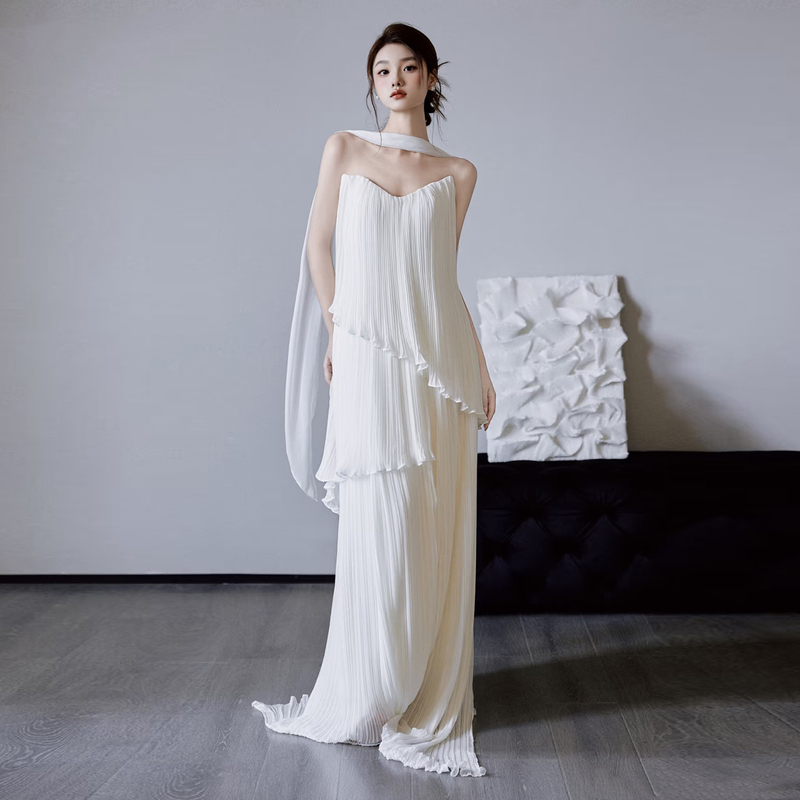 2026 New Style Morning Gown Wedding Dress Bride Wedding White Simple Plus Size Slimming Engagement Dress French Style Going Out Evening Dress 2026 New Style Morning Gown Wedding Dress Bride Wedding White Simple Plus Size Slimming Engagement Dress French Style Going Out Evening Dress