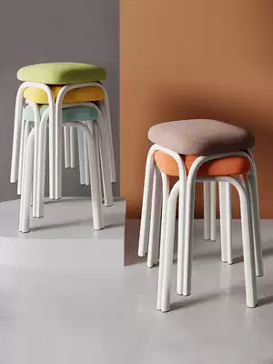 Stool Household stackable simple chair Simple modern dining table stool thickened plastic high stool Dining room dining square stool