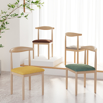 Chair backrest Nordic simple study stool desk student learning dormitory bedroom home dining table horn dining chair