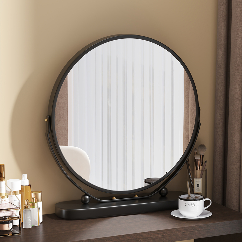 Makeup Mirror with Led Lights, Tabletop Vanity Mirror, Large Bedroom Mirror, Rotatable, Light Luxury, High-End Beauty Mirror Makeup Mirror with Led Lights, Tabletop Vanity Mirror, Large Bedroom Mirror, Rotatable, Light Luxury, High-End Beauty Mirror