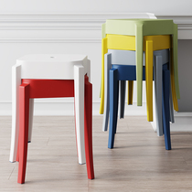 Plastic stool home thick dining table high stool simple modern eating small chair Nordic restaurant glue bench living room