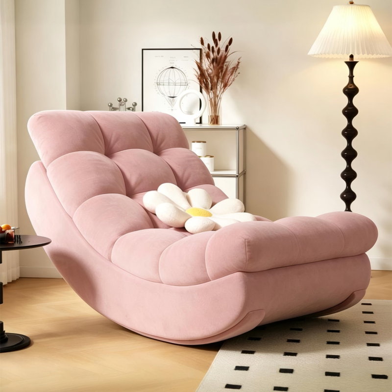 Moon Rocking Chair Recliner for Adults, Suitable for Sleeping, Cozy Chair for Balcony, Home Use, Leisure Single Tatami Lazy Sofa
