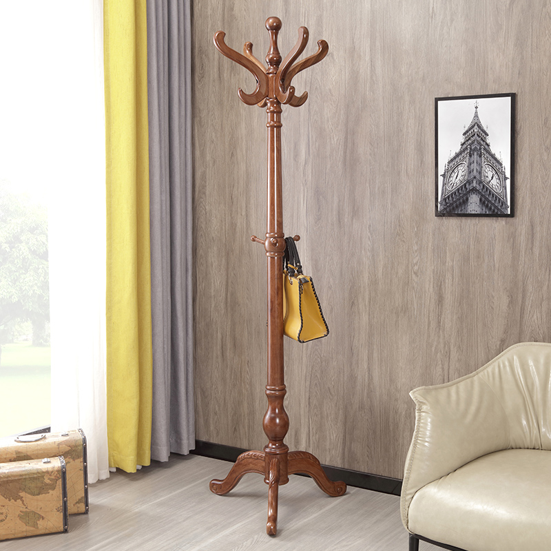 Solid wood cloakhat rack floor bedroom hanging hanger American Xuanguan Living room Home Jane About modern upright clothes rack