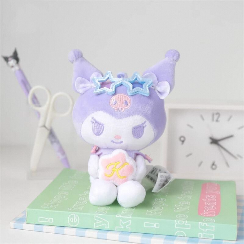 Sanrio Official Kuromi Plush Toy Small Pendant Doll Kuromi My Melody Keychain