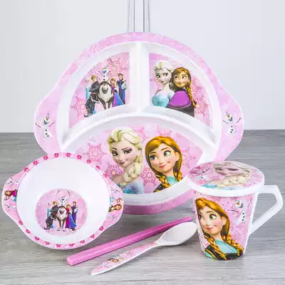 Aisha Princess Bowl Cute cartoon resin imitation porcelain dinner plate Aisha Frozen Princess Anna children's tableware