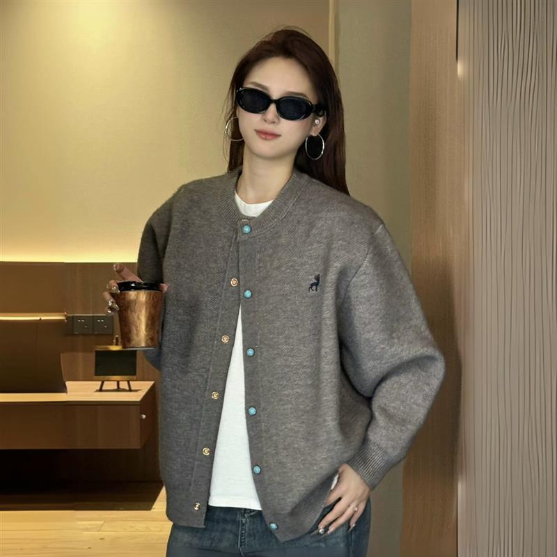Beauline Bryan Clothing Autumn Patchwork Cardigan Knitted Regular Sweater Knitwear Short Couple's Coat