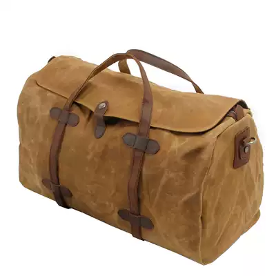 European and American waterproof oil wax canvas large capacity luggage bag outdoor retro short-distance portable travel bag Fitness Bag Men