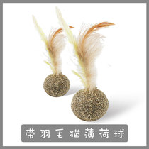 Cat snacks Catnip ball supplies Cat candy Pick from Hi funny cat toys Funny cat stick Wood molar with feather mint ball