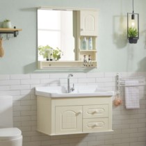 Simple modern bathroom cabinet PVC bathroom cabinet Bathroom sink toilet washbasin pool washbasin cabinet combination