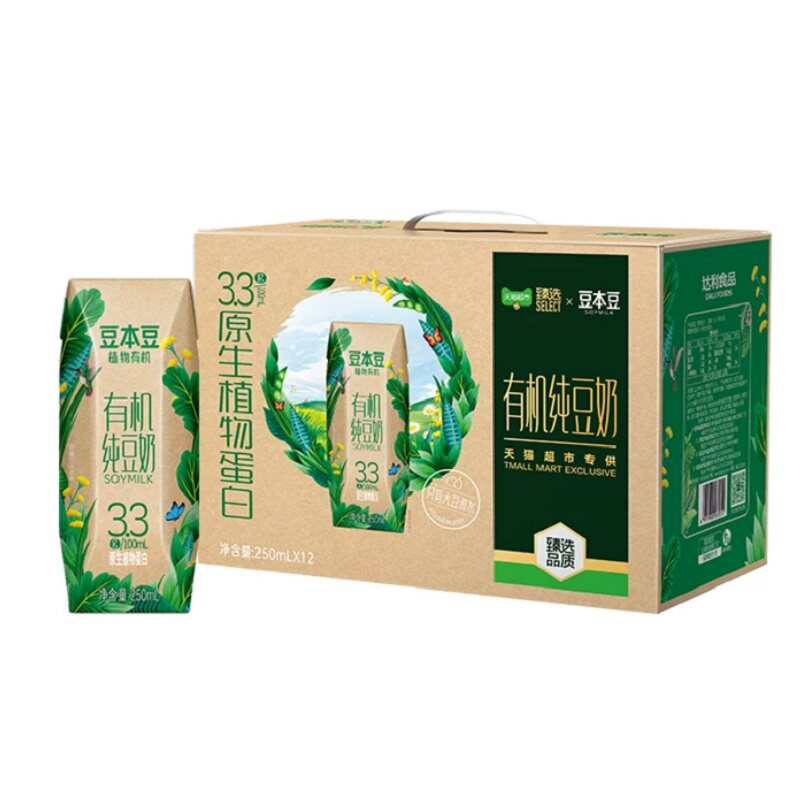 臻选豆本豆有机纯豆奶250ml*12盒