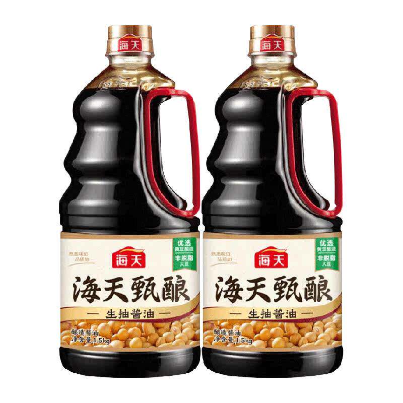 海天酱油甄酿生抽1.5kg×2瓶