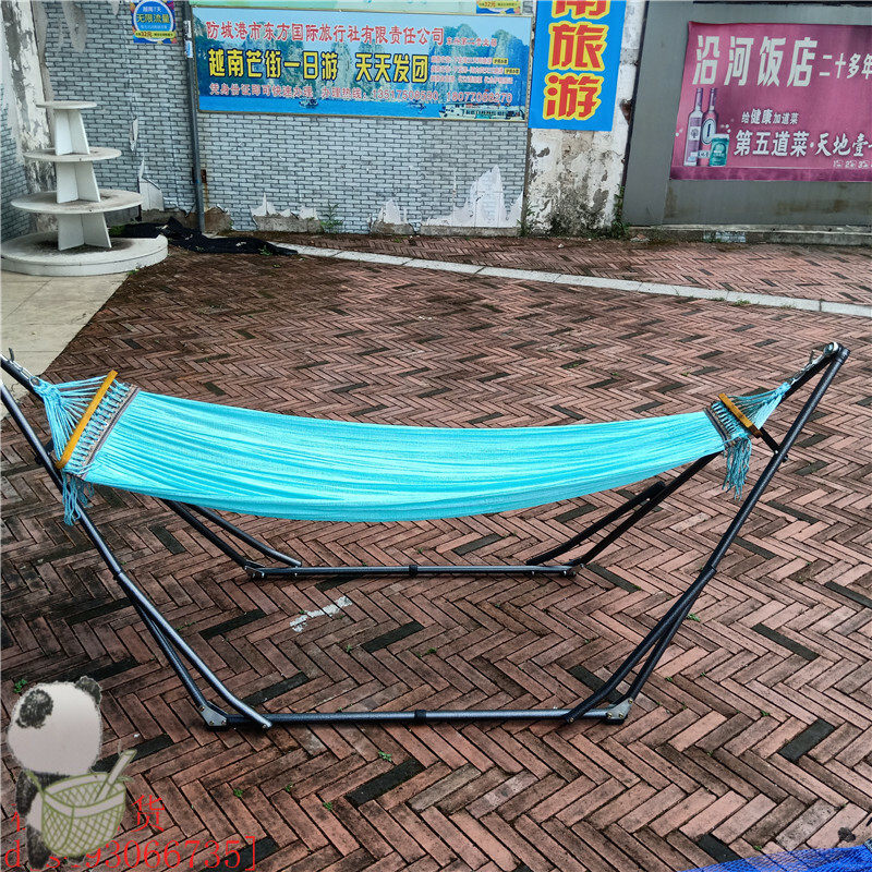Vietnam imported folding black steel bracket hanging bed Indoor outdoor hanging net bed single moon bed hanging chair autumn