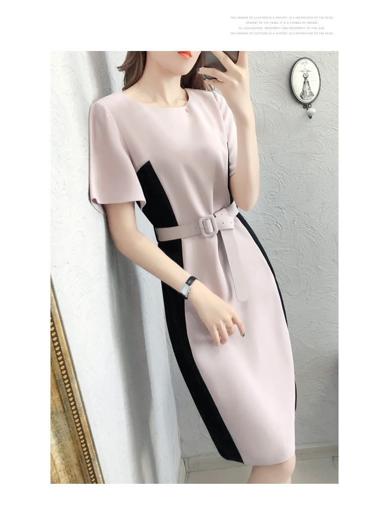 Váy mới mùa hè 2019 của phụ nữ Slim mỏng thời trang eo thon màu khâu khâu lão hóa váy hông - Sản phẩm HOT đầm đỏ dự tiệc
