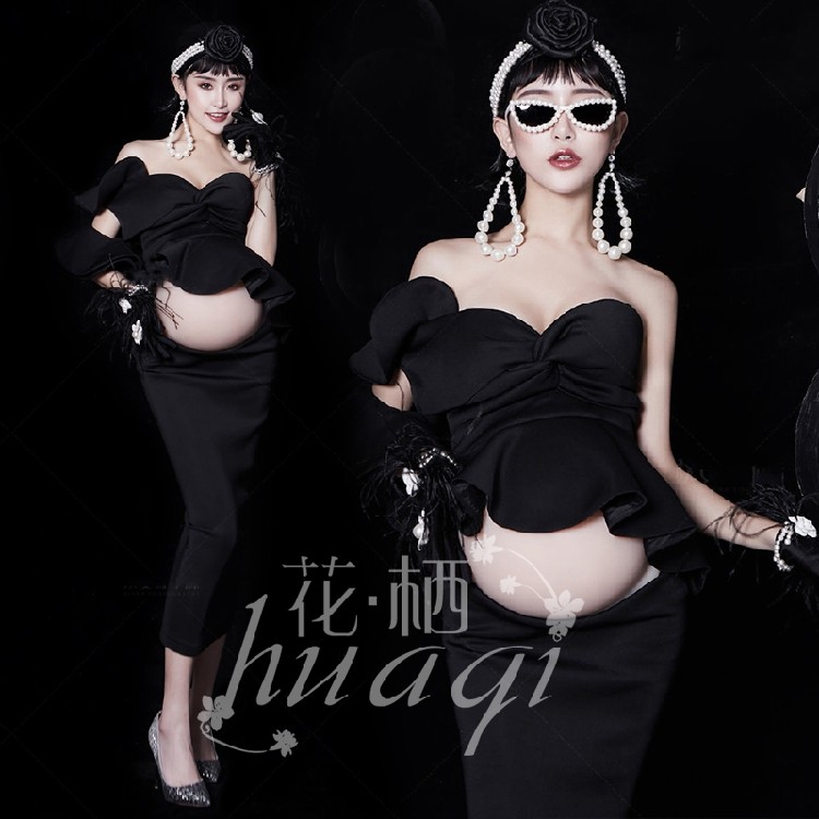 Fashion celebrity style pregnant mother maternity dress shooting dress photo studio new maternity photo theme photo photography clothing