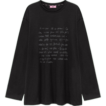 CHUU Alphabet Printed T-Shirt Woman 2024 Spring new products Small crowdsourced round collar Long sleeves Loose Jacket