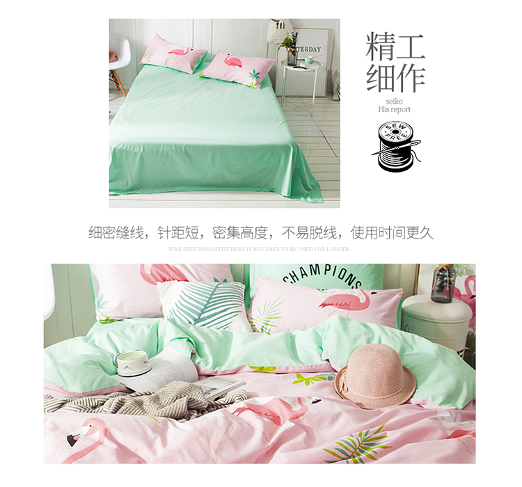 Ins bông tươi nhỏ bốn mảnh đơn giản bông quilt cover sheets giường 1,5 m1.8 m giường, đôi