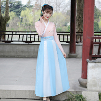 Ancient clothes Hanfu schoolgirls Daily Qi waist jacket Skirt Brokenness elements Long dress Adult Lilly Clothing country Learn Chinese Wind