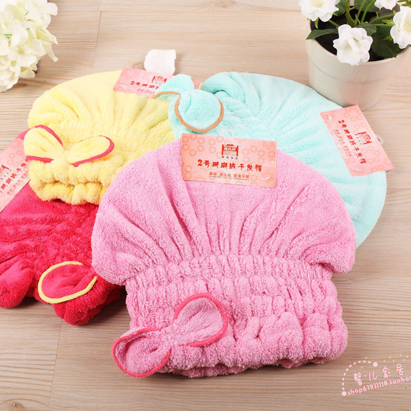 Recreation House coral velvet thick dry hat cap dry hair towel Super absorbent bathroom hair band