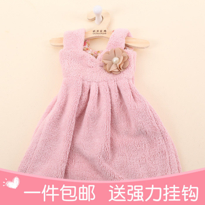Hand towel household cute hanging kitchen rag children's absorbent towel hand towel wipe hand towel thickened handkerchief