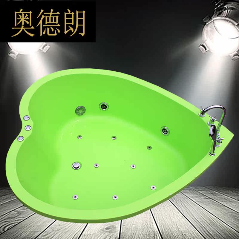 Acrylic double thermostatic bathroom household built-in surf Jacuzzi for adult couple heart shaped Acrylic YL