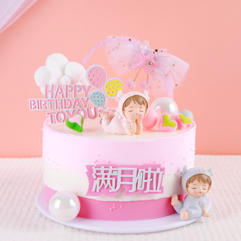 Cake Model 2022 Emulation New Mesh Red Baby Cartoon Pop Plugin Raw Day Fake Cake Plastic Sample Set