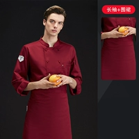 Красный лонгслив, фартук