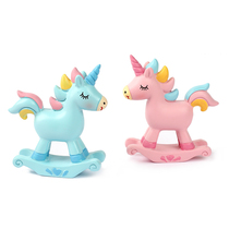 Unicorn cake decoration ornaments pink rocking horse cake dress up Trojan dessert table party supplies plug-in
