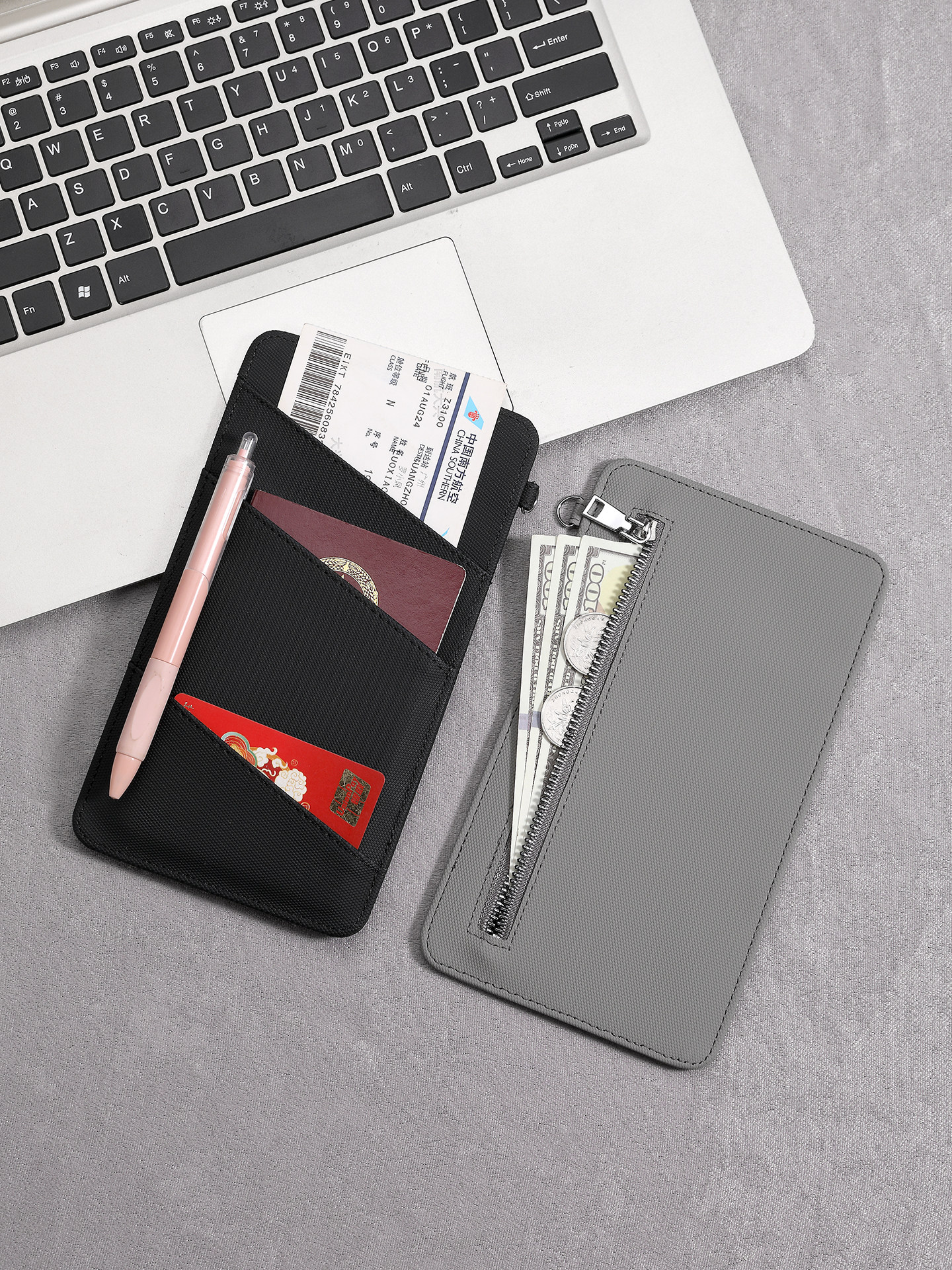 Passport Bag, Multi-Functional Ticket and Change Storage, Portable, Lightweight, Carry-On Passport and Ticket Holder for Overseas Travel