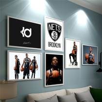 Durant NBA poster Kobe James Nets photo wall Harden Owen Ross Lakers rocket hanging painting