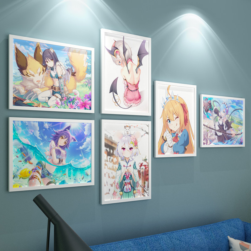 Princess connected poster photo-frame secondary Yuan Kelu Roo tour Pekleigh Cartoon Around the Decorative Photo Wall