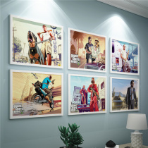 GTA Grand Theft 5 poster hanging painting game wall mural painting Crime City dormitory Internet cafe Internet cafe decorative painting