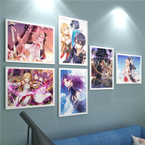 The battle of the two-dimensional sword and sword art sequence poster hanging painting animation Asna Tongren poetry is a decorative painting mural