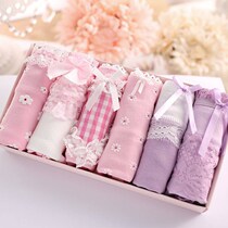 5 6 pieces of 95% cotton panties female cotton middle waist student ladies underwear low waist sexy Korean version girl triangle underwear