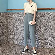 What Luo radish pants nine points female ankle-length pants 2019 spring new loose high waist feet radish pants