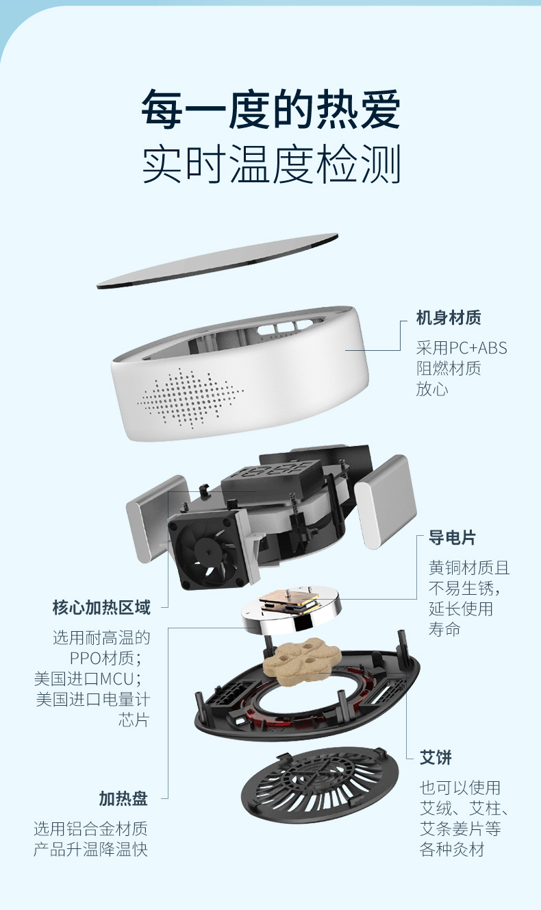 左点 小艾2代 无线便携式 智能无烟艾灸盒 智能控温 图16