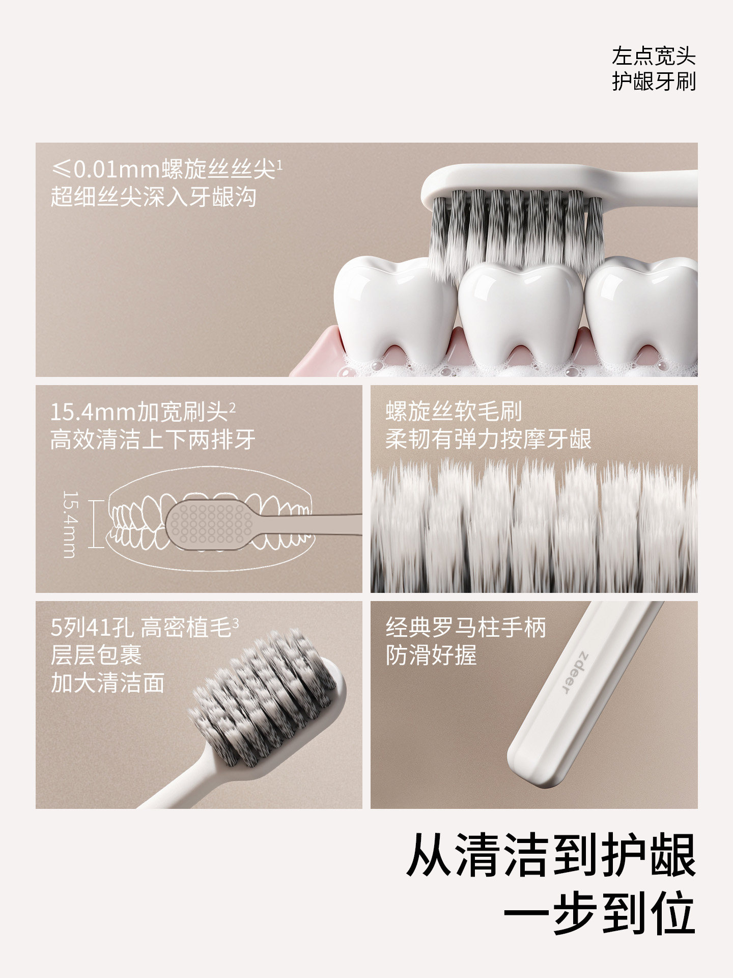 Zuodian Toothbrush with Soft Bristles for Adults, Men and Women, Household Manual Wide-Head Gum-Protecting Genuine Large-Head Interdental Cleaning Brush