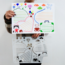 Handwritten newspaper template set primary school students Universal hollow painting template tabloid painting artifact Traditional Festival board semi-finished hand account material tool multi-functional student stationery drawing ruler