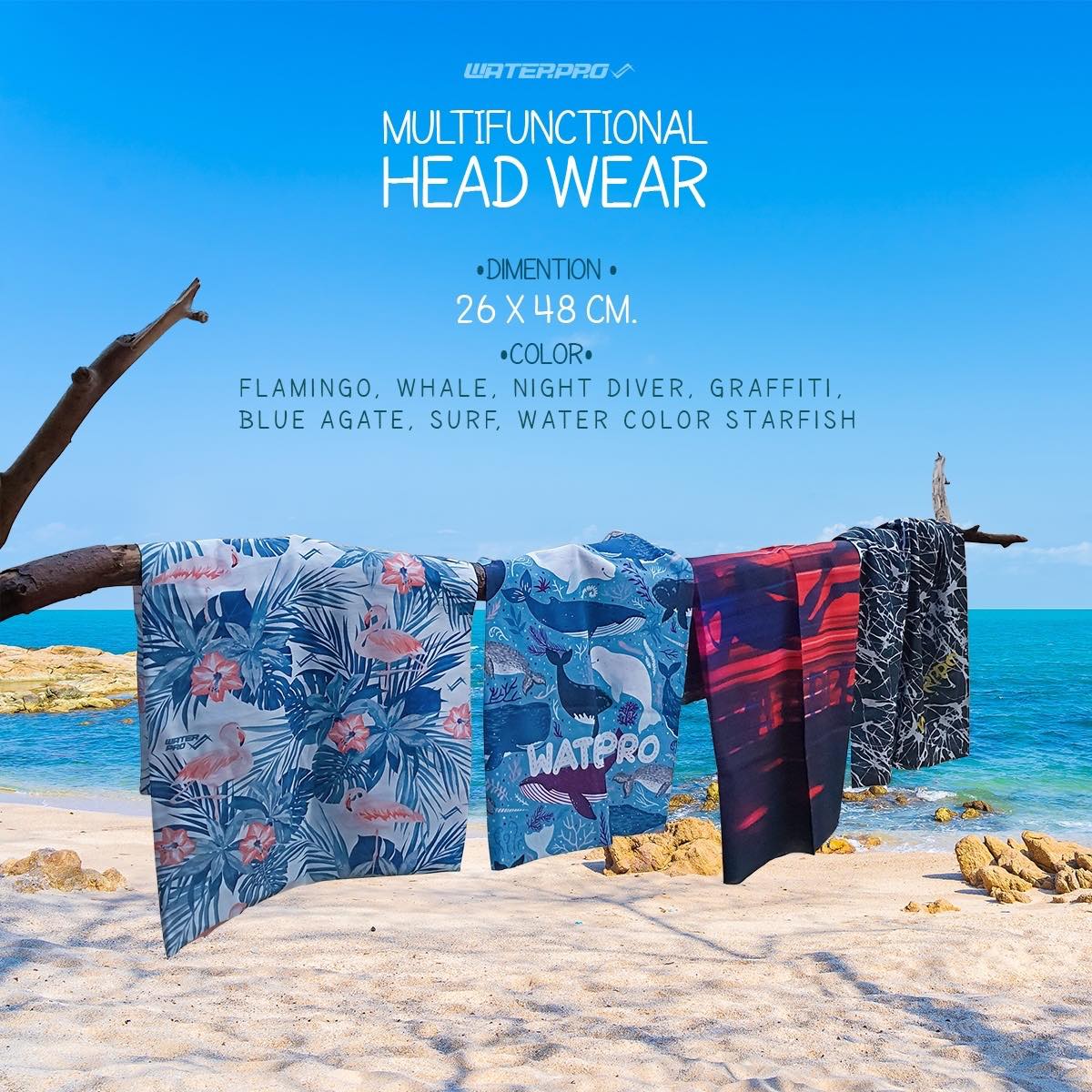 WaterPro High Bomb Resistant UV Breathable Mask Headscarf Takeaway Riding Diving Beach Surfing Sunscreen