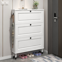 Italian ultra-thin shoe cabinet home door storage porch cabinet simple modern large capacity solid wood leg shoe rack